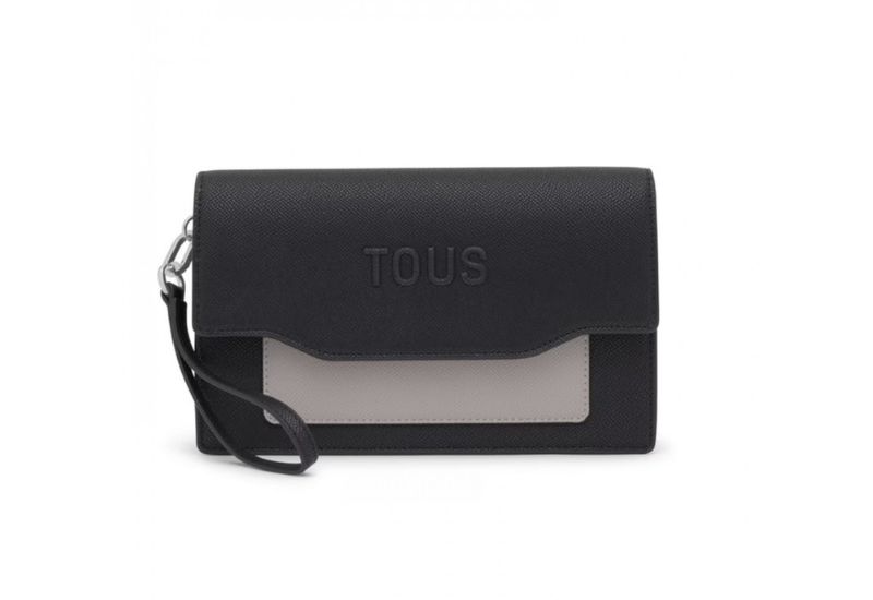 Clutch de Mano Tous Audree Saffiano, Negro